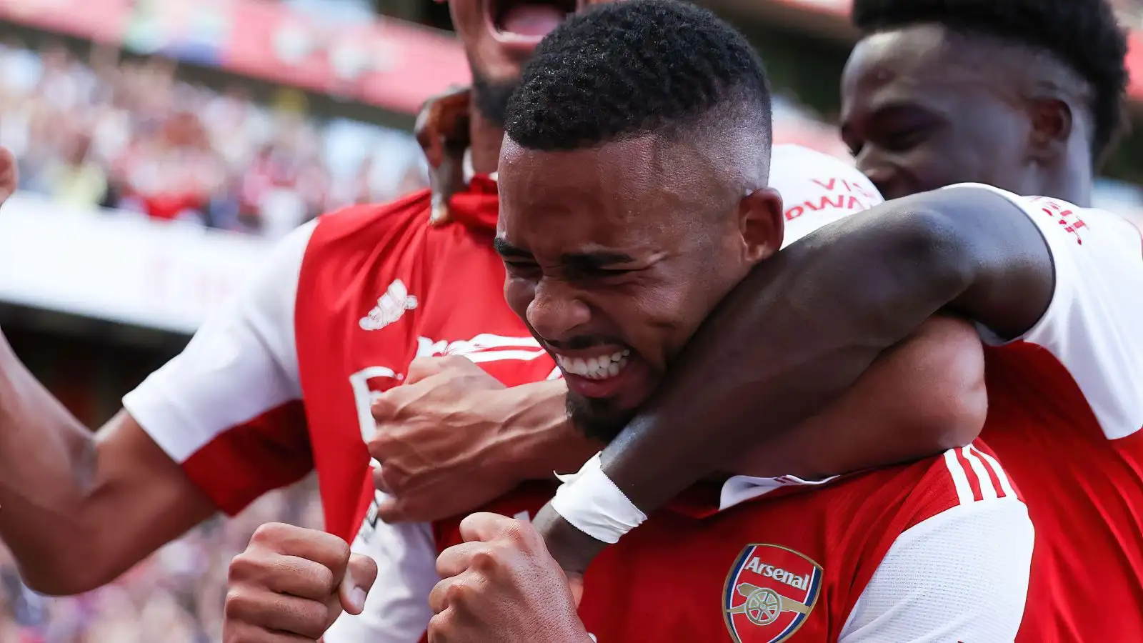 Arsenal striker Gabriel Jesus celebrates scoring