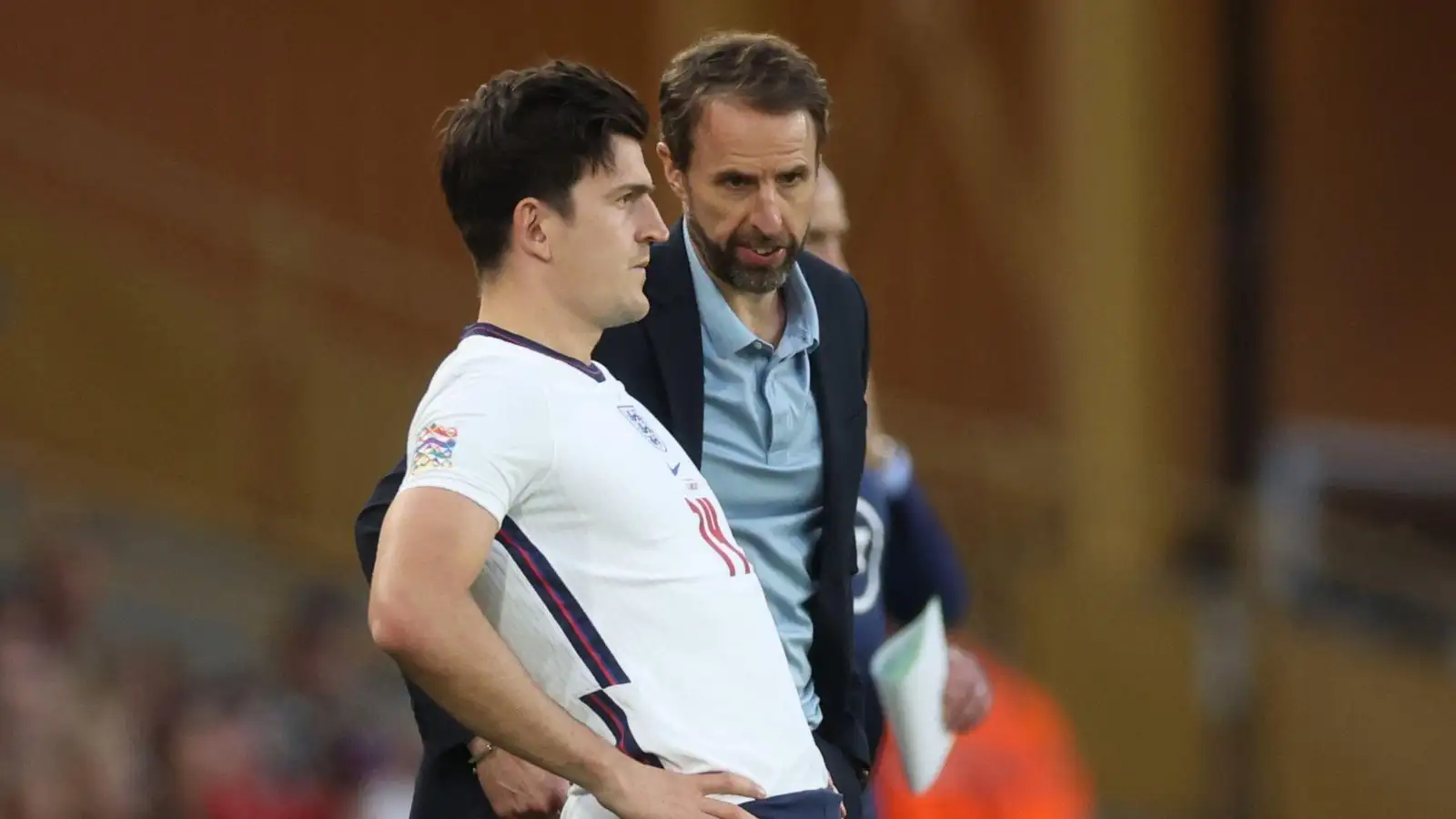 Harry Maguire and England manager Gareth Southgate