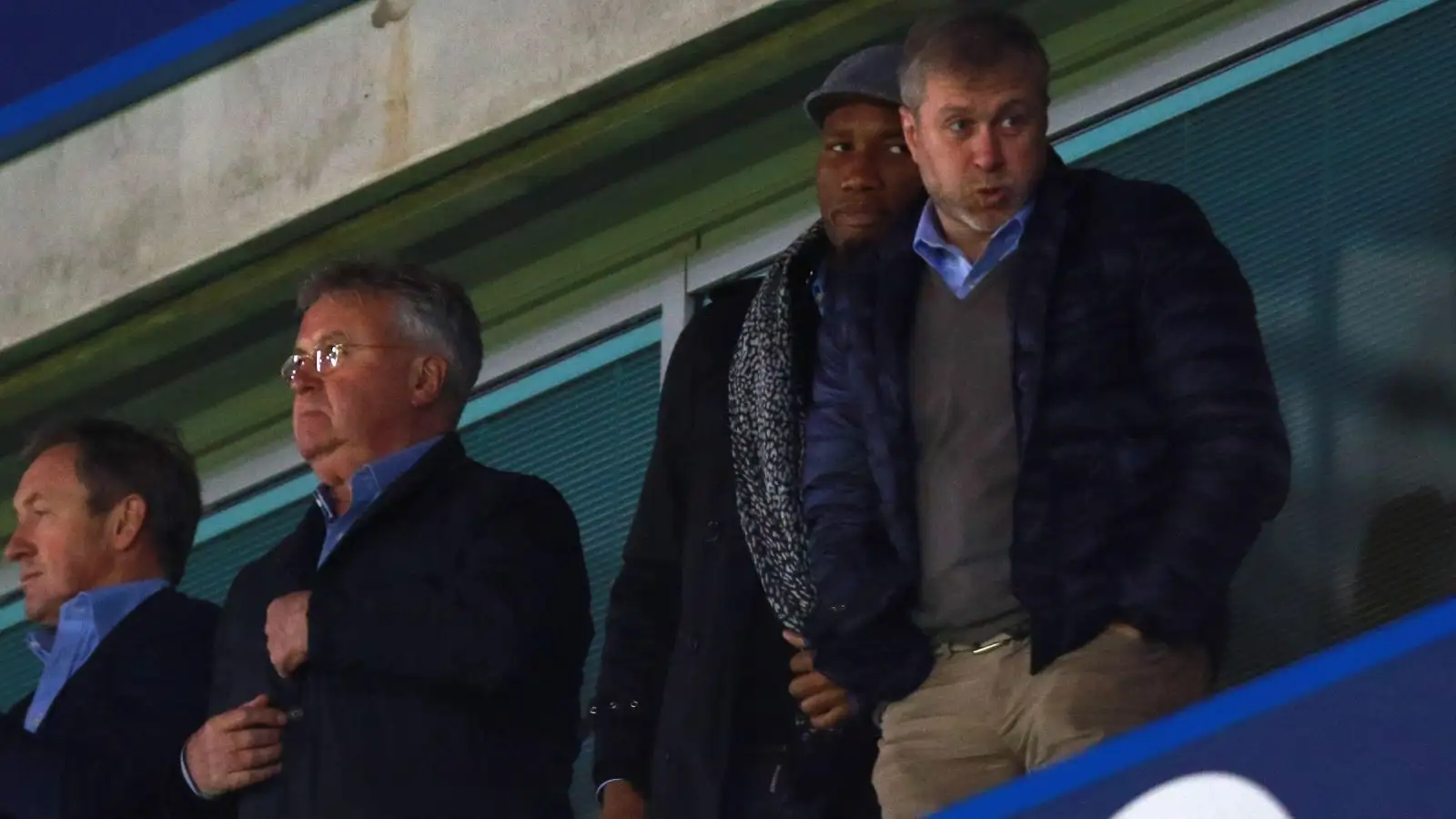 Former Chelsea striker Didier Drogba and Roman Abramovich