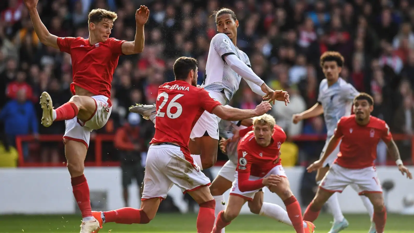 Liverpool defender Virgil van Dijk heads the ball