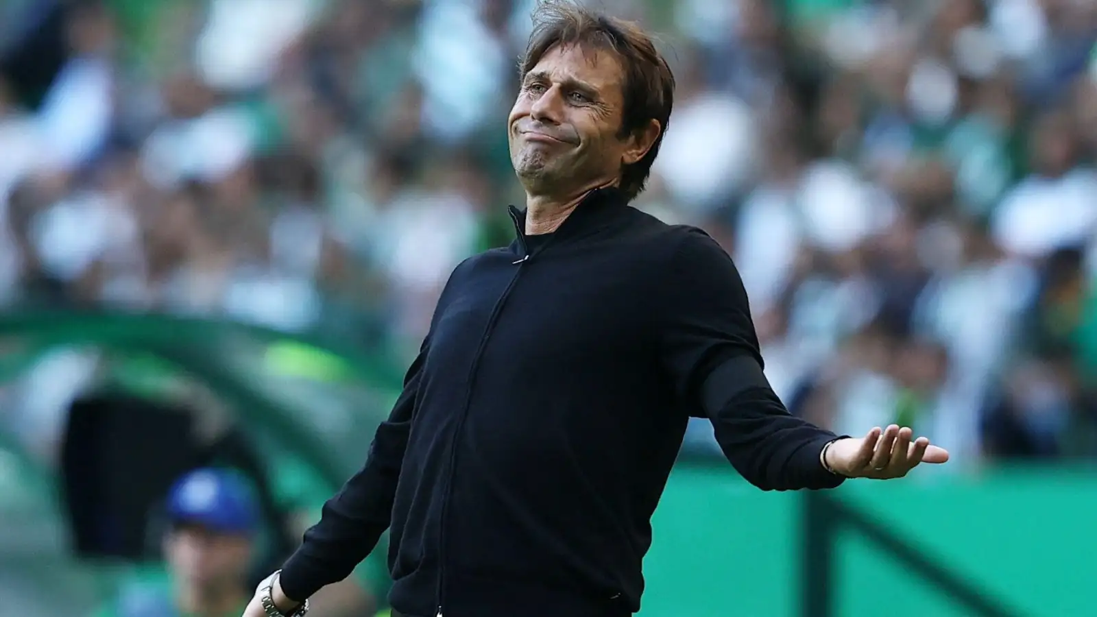 Tottenham boss Antonio Conte looks frustrated