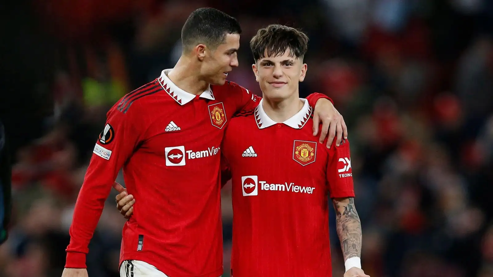 Man Utd: Romano reveals reason Garnacho was dropped amid Ronaldo claims; ETH says Rashford will 'fly' 1 Male Utd winger Alejandro Garnacho hugs Cristiano Ronaldo