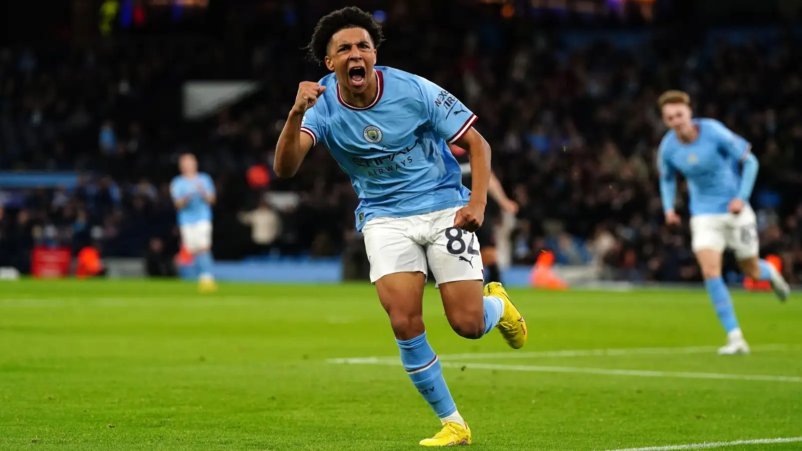 Manchester City 3-1 Sevilla: 17-year-old Rico Lewis scores first City goal in comeback win