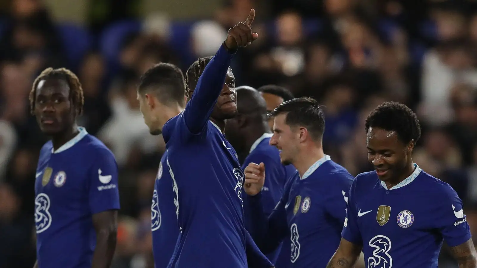 Denis Zakaria celebrates his goal for Chelsea
