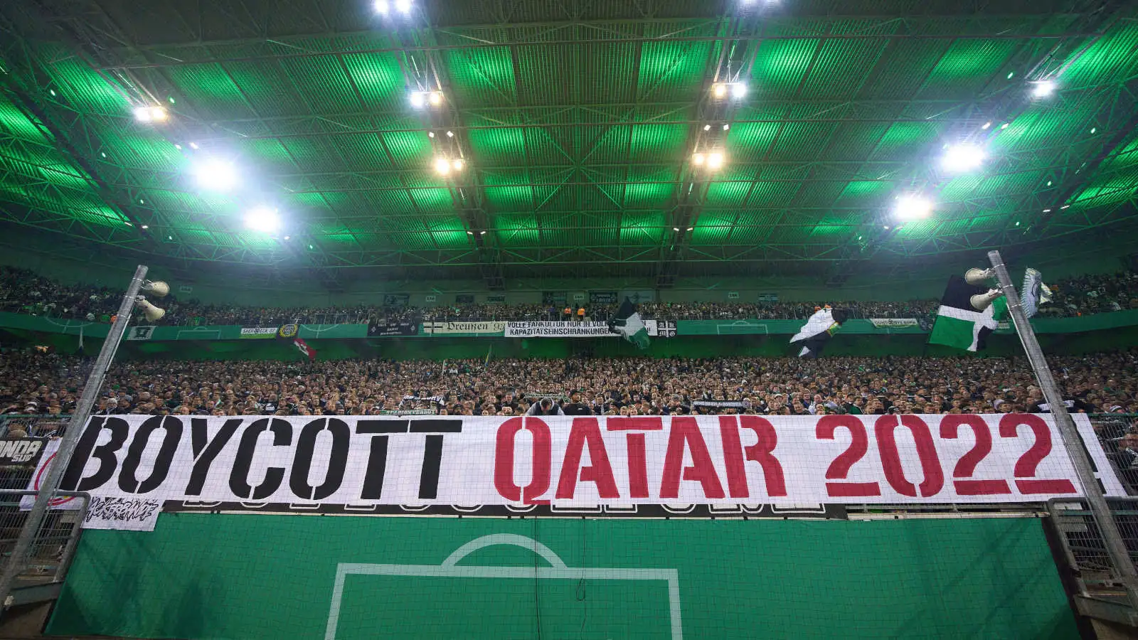 A protest against the Qatar 2022 World Cup