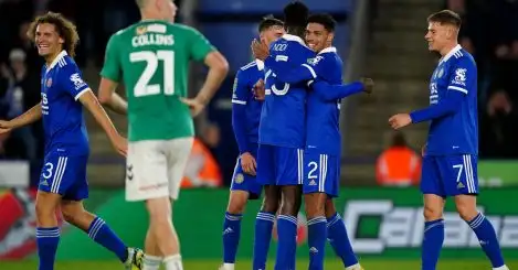 Leicester 3-0 Newport: James Justin scores before picking up injury in Carabao Cup win