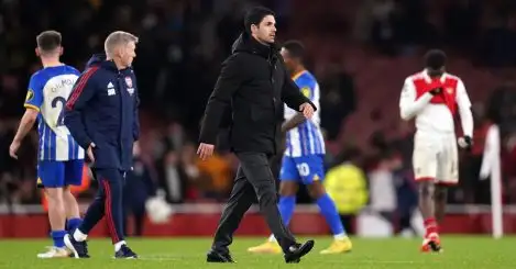 Arteta calls for patience as the Arsenal boss defends two Gunners players in Brighton loss
