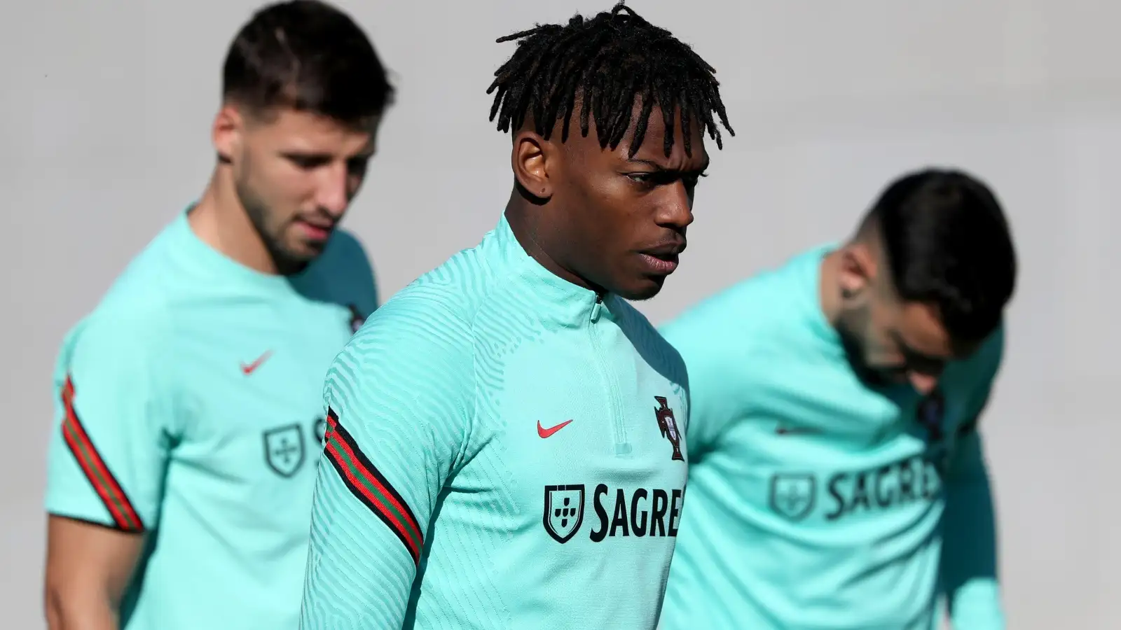 Reported Chelsea target Rafael Leao during a training session