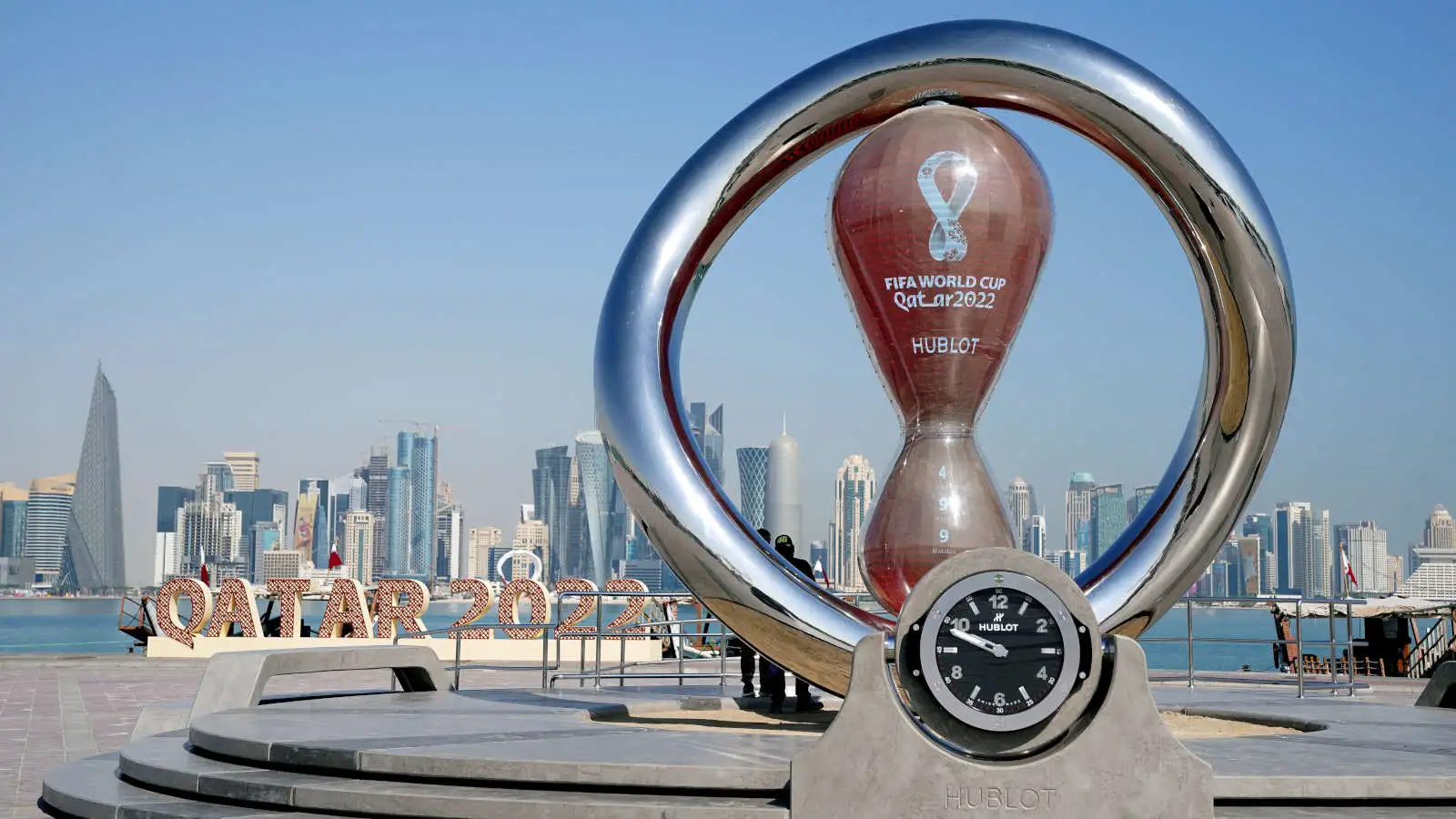 The World Cup countdown clock in Doha