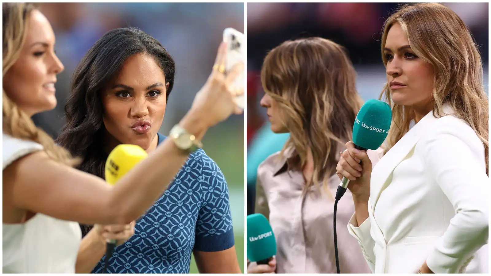 BBC analyst Alex Scott and ITV presenter Laura Woods at the World Cup.