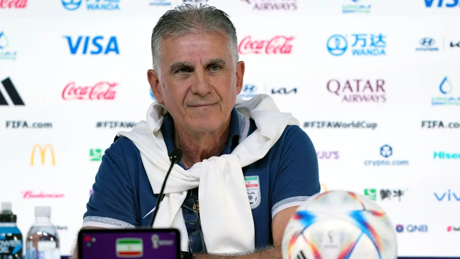 Carlos Queiroz during a press conference