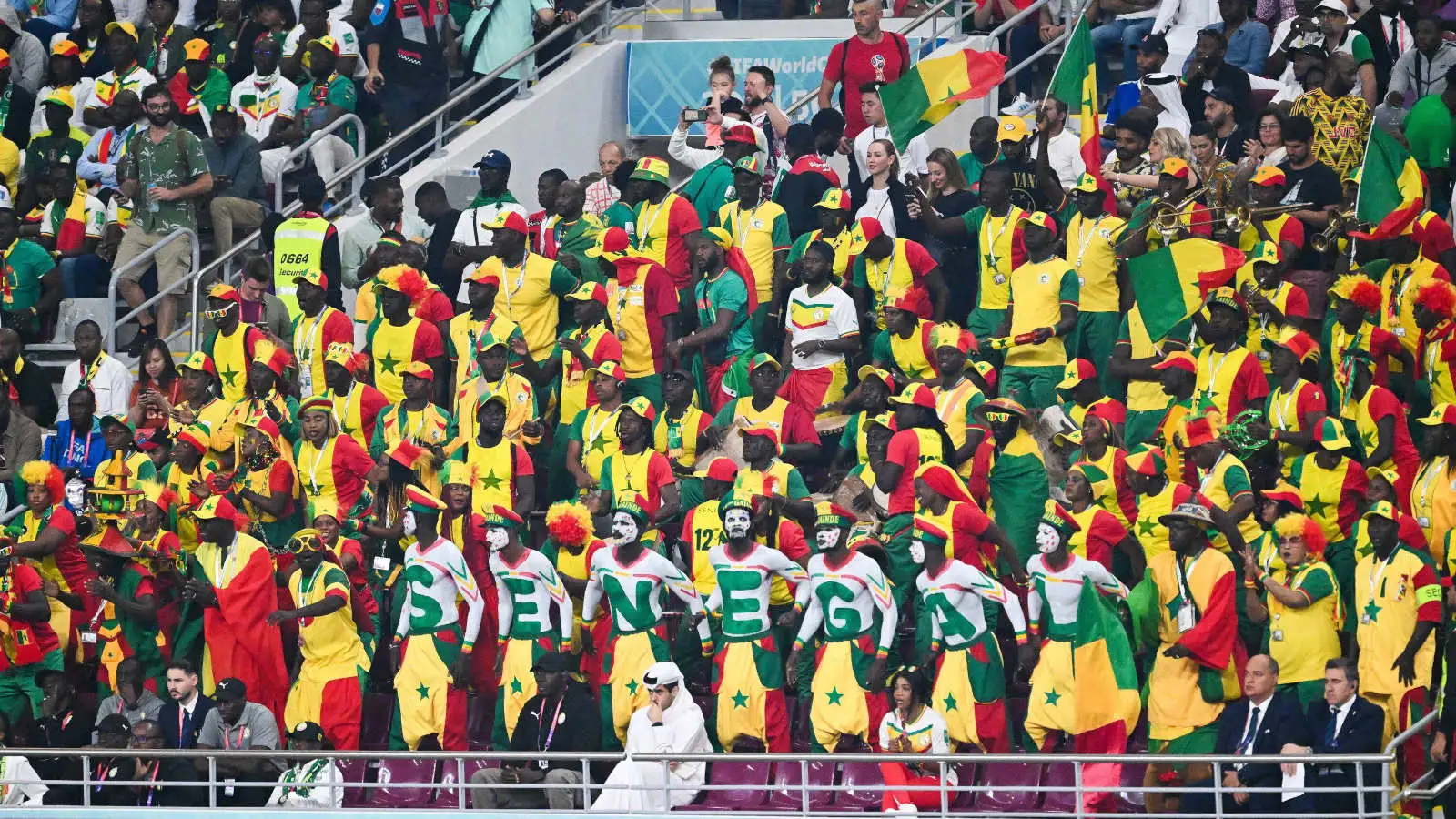 Senegal supporters against Ecuador at the 2022 World Cup