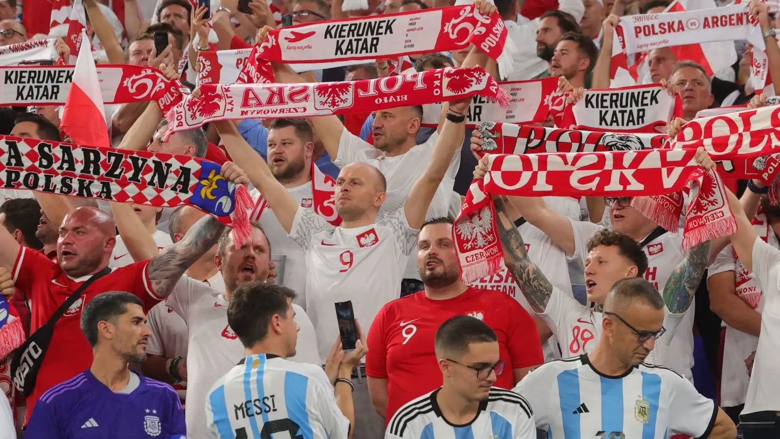 Poland and Argentina fans during the crucial World Cup Group C clash