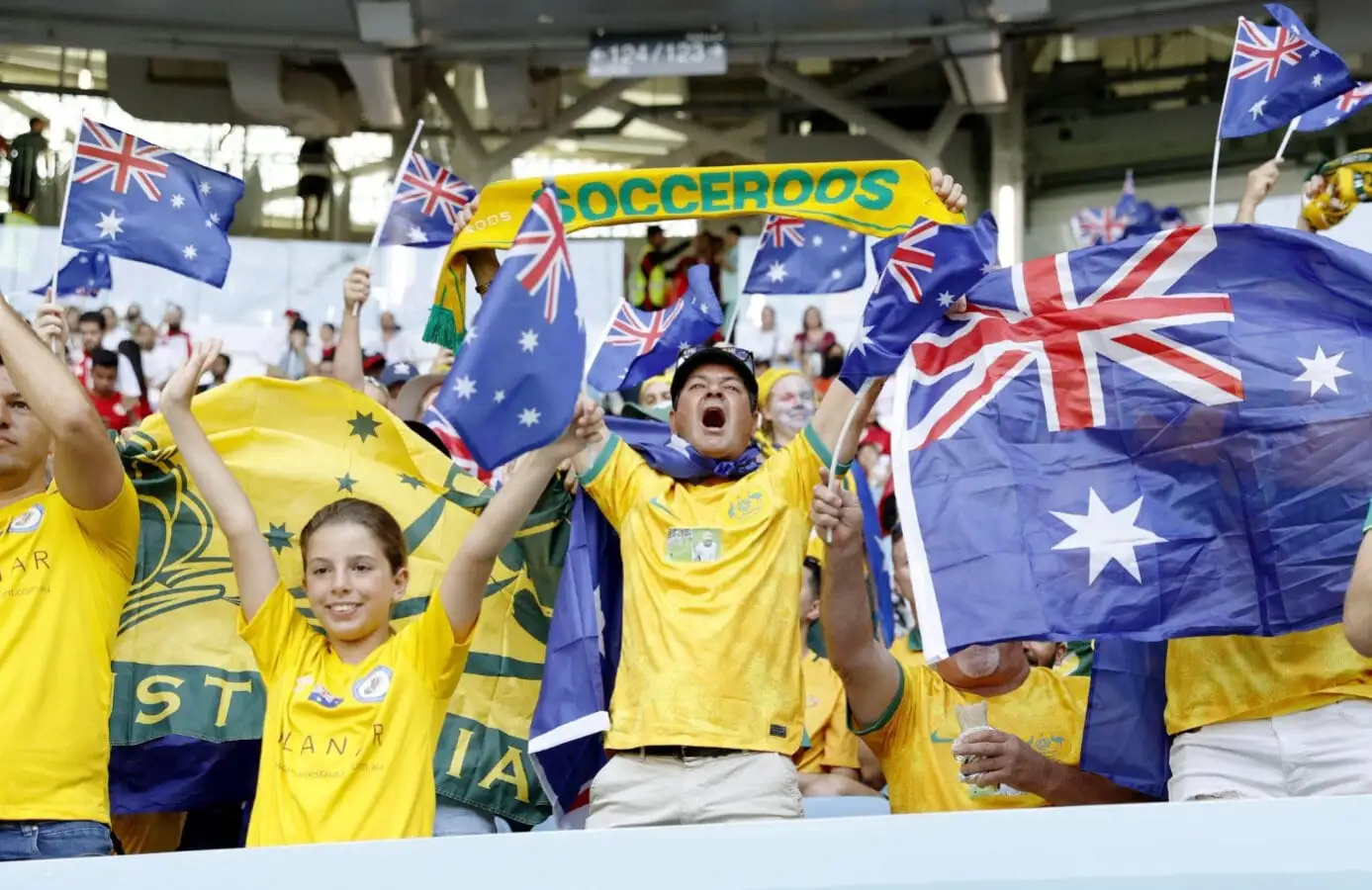 Australia fans celebrate at Qatar 2022 World Cup
