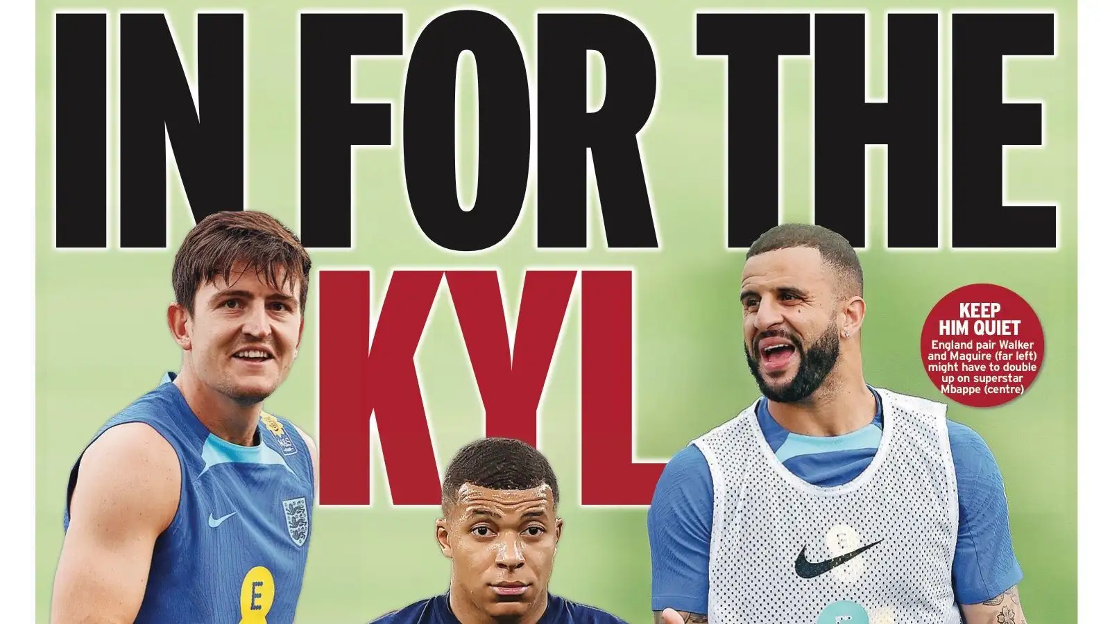 Mirror back page featuring England v France