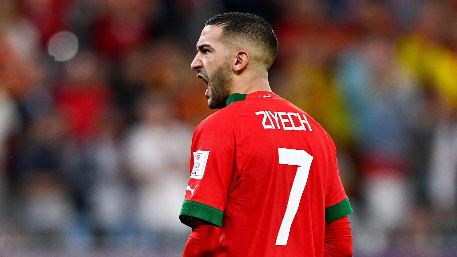Hakim Ziyech of Morocco reacts during the Round of 16