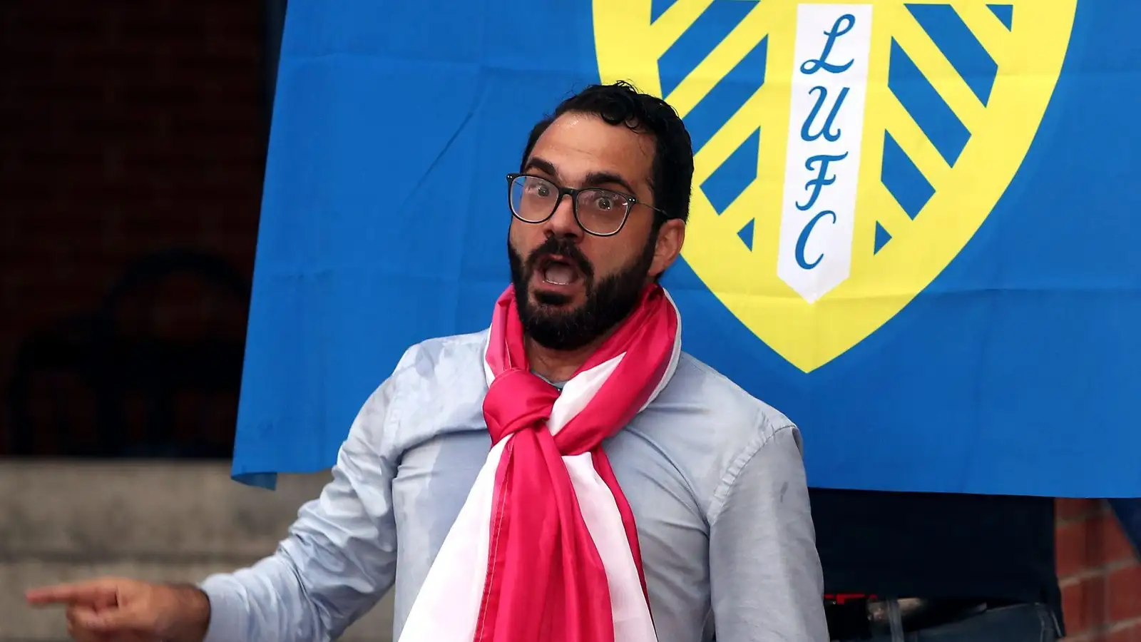 Leeds director of football Victor Orta watches his team from the stands