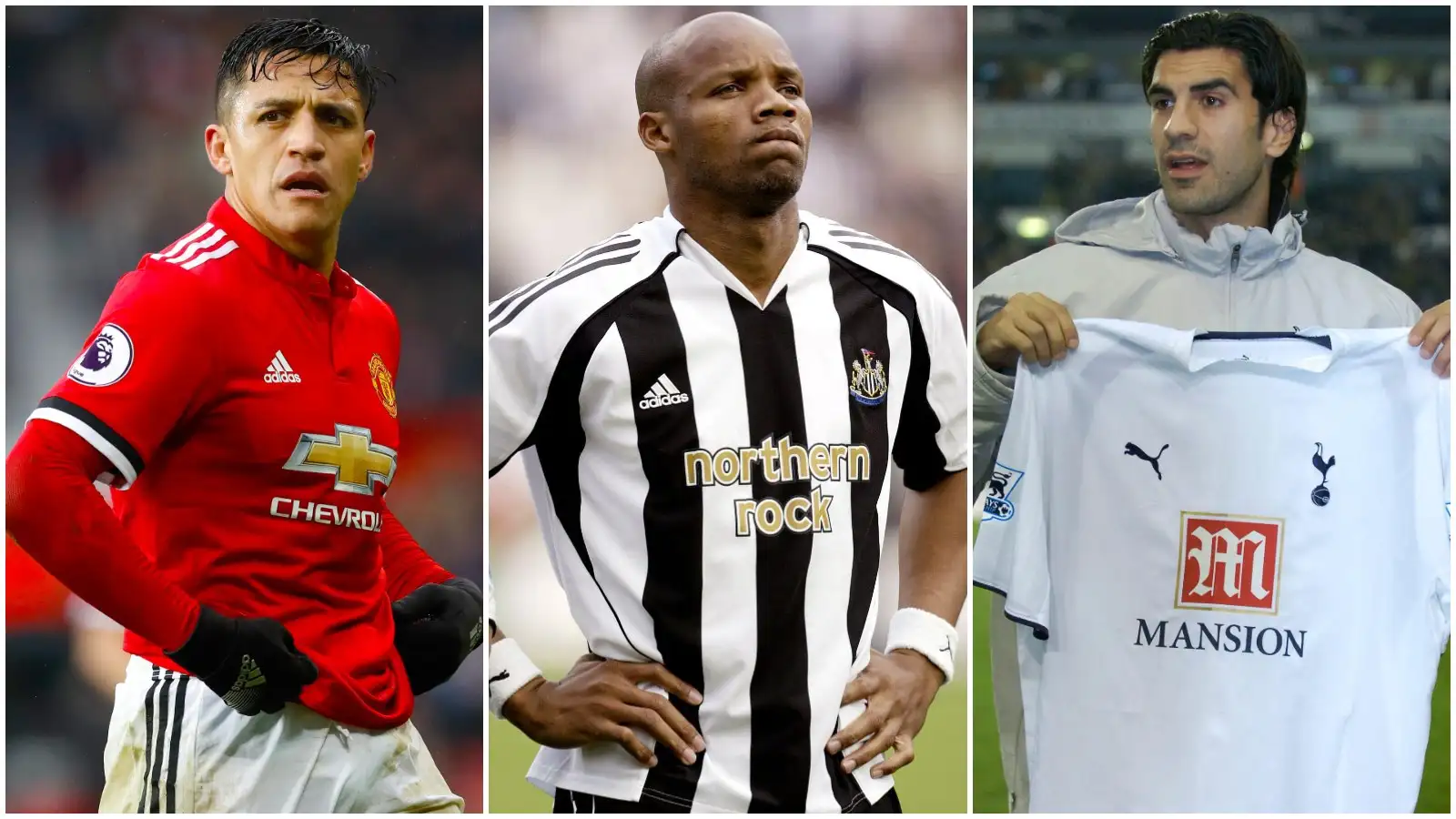 Man Utd flop Sanchez, Tottenham's Ricardo Rocha, and Newcastle January signing Jean-Alain Boumsong.