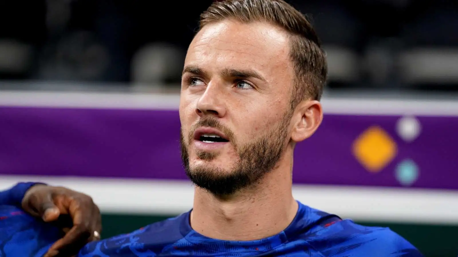 Reported Newcastle target James Maddison prior to a World Cup match