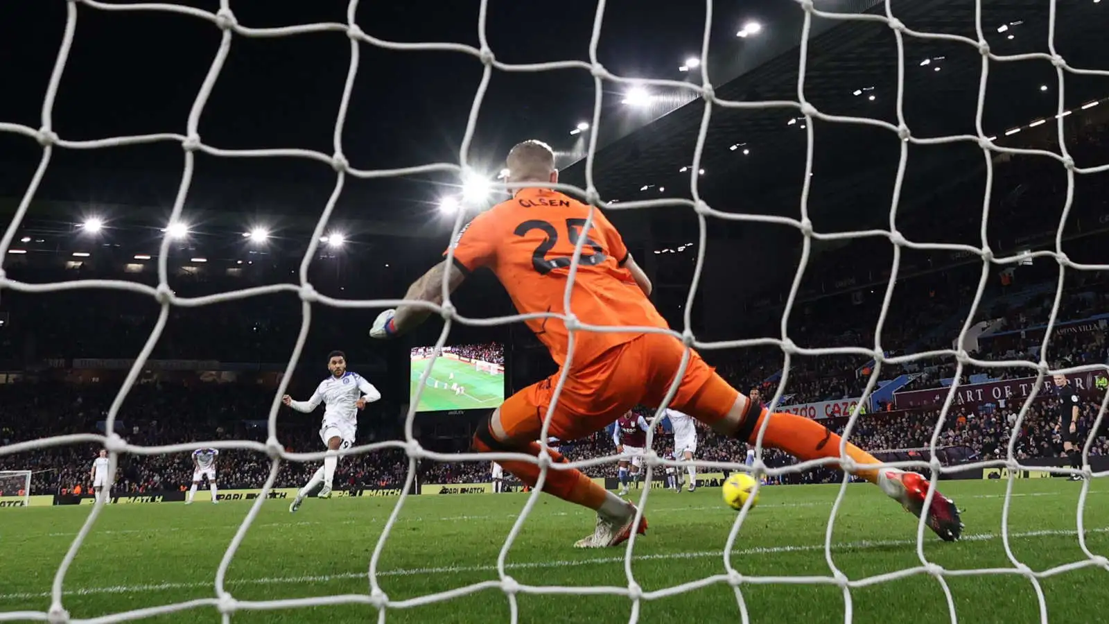 Jamie Reid scores for Stevenage at Aston Villa in the FA Cup