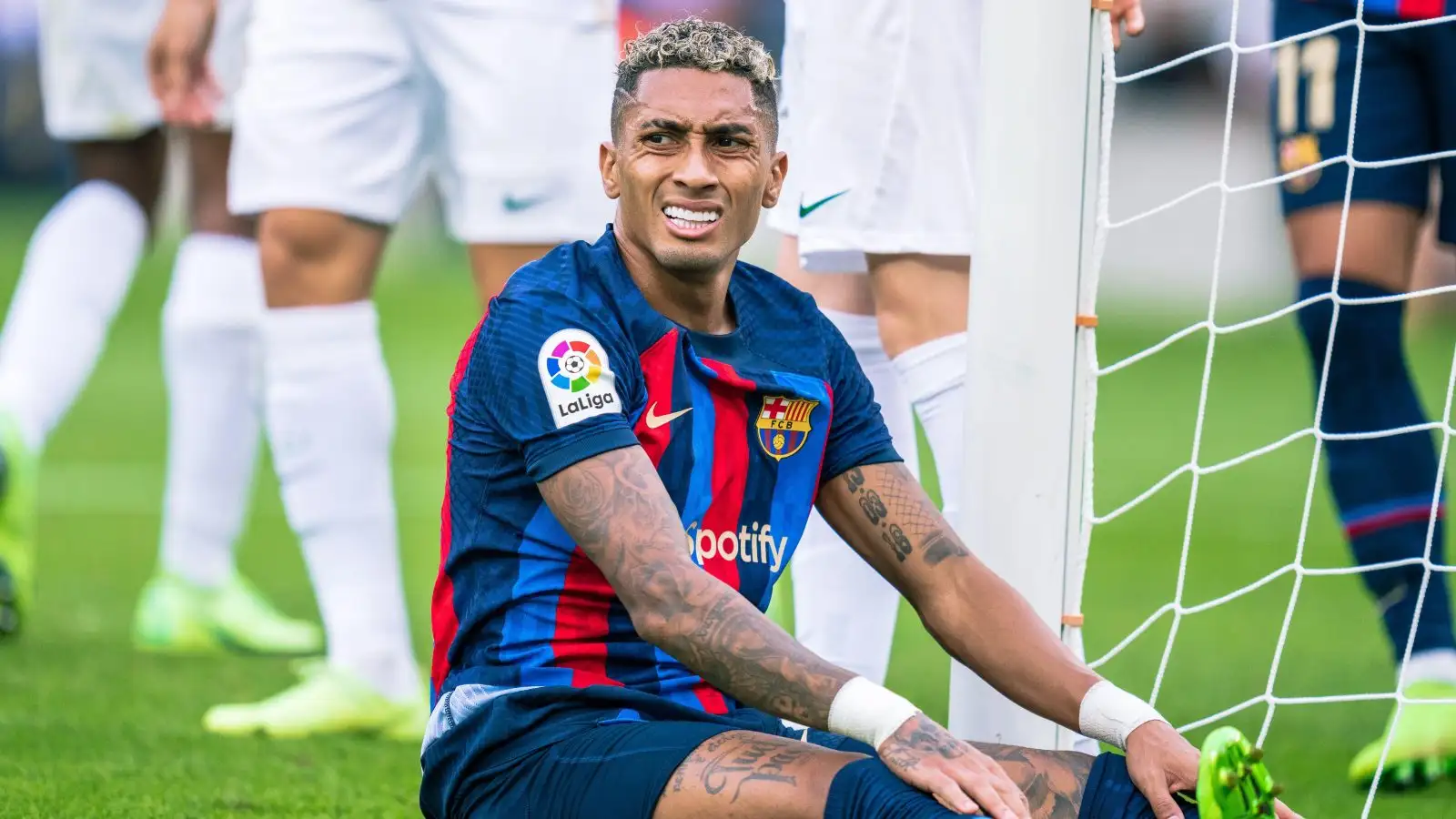 Arsenal target Raphinha looks frustrated