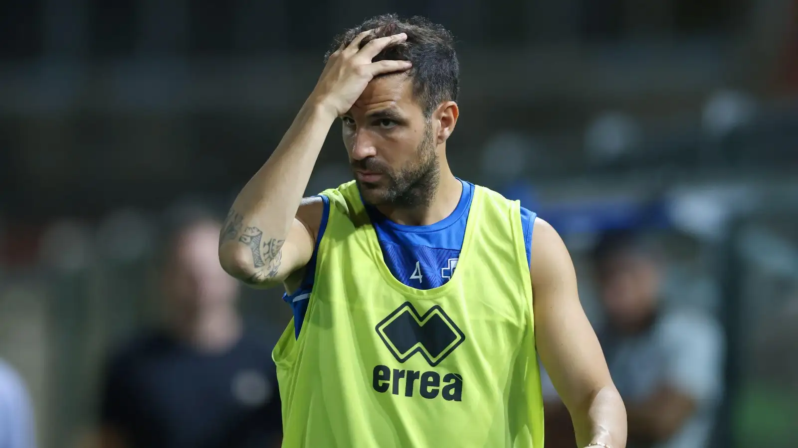 Arsenal legend Cesc Fabregas puts his hand through his hair