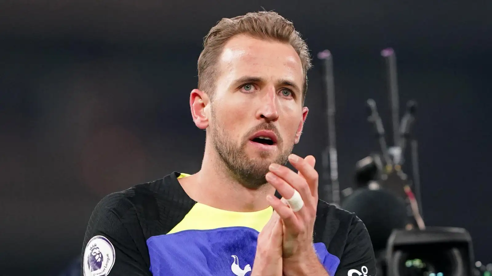 Man Utd target Harry Kane claps the supporters