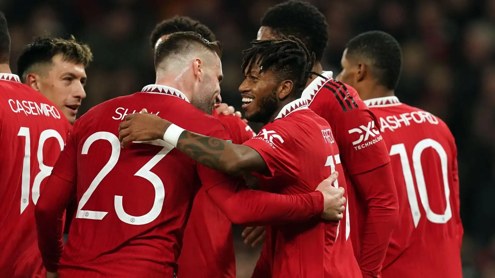 Man Utd midfielder Fred celebrates his goal