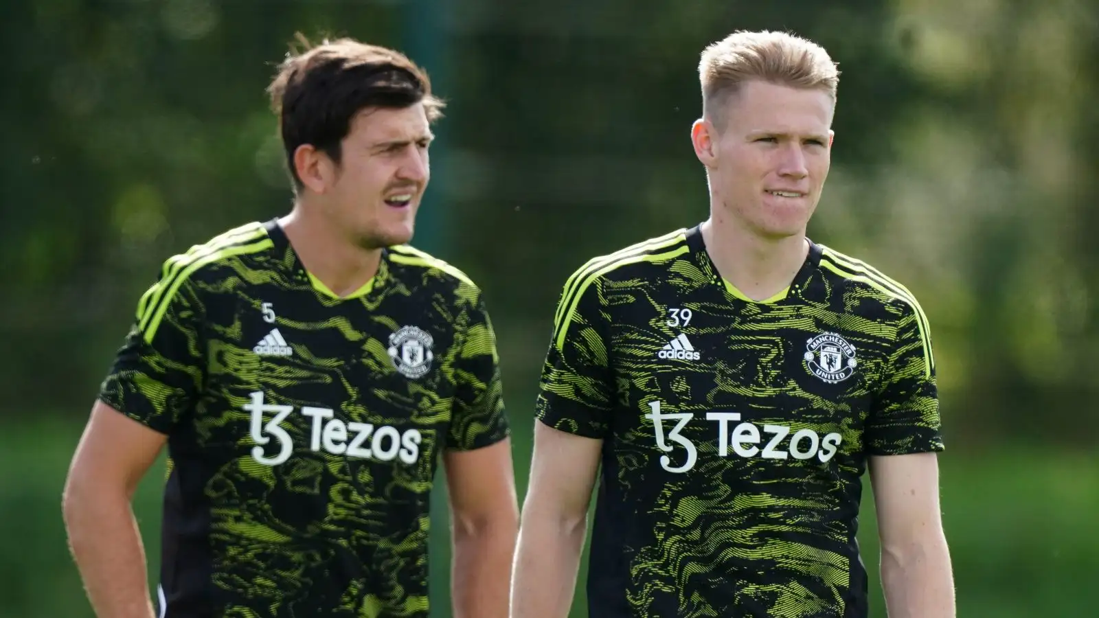 Reported West Ham targets Scott McTominay and Harry Maguire during a training session