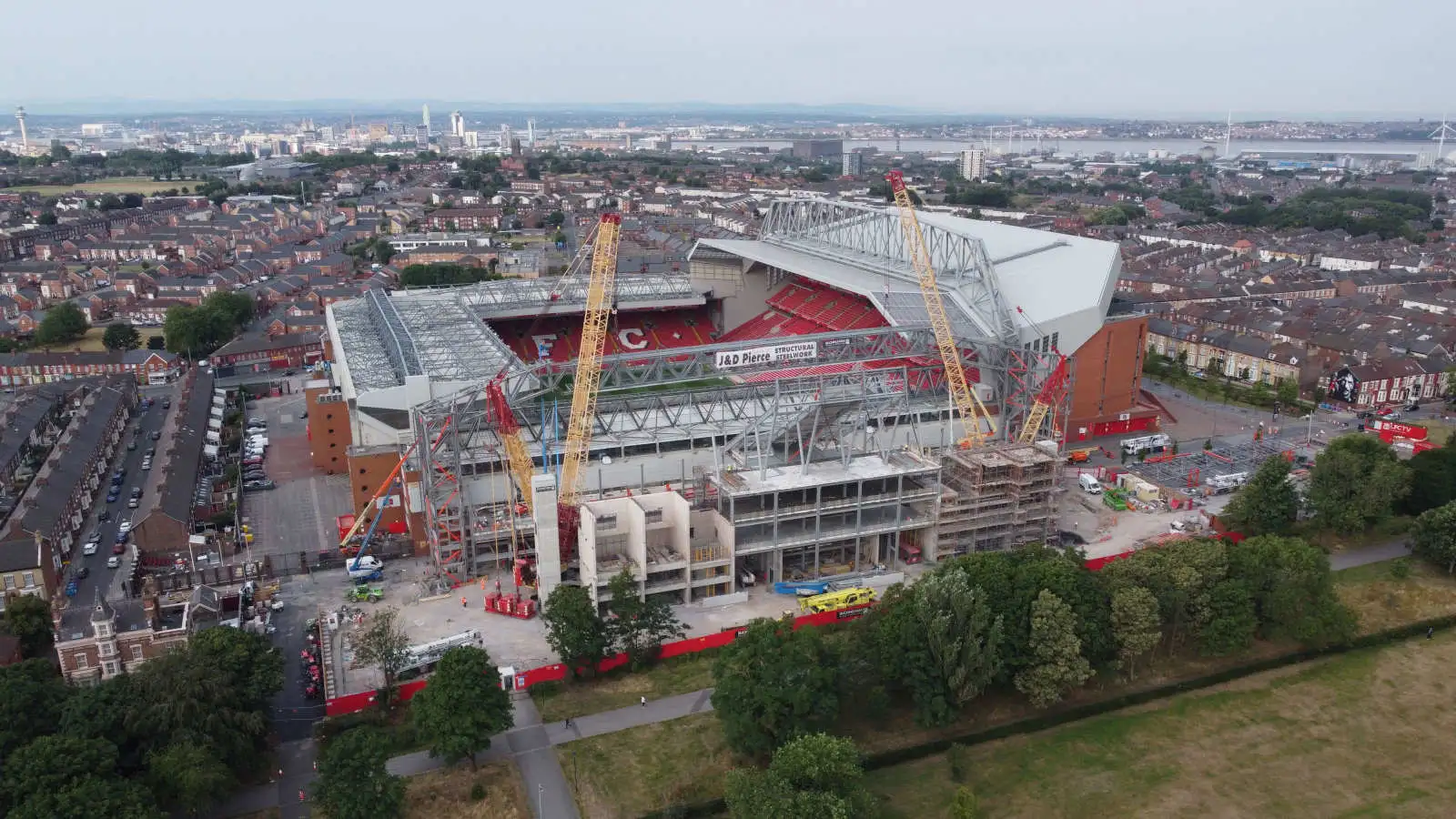 Redevelopment work at Anfield, Liverpool
