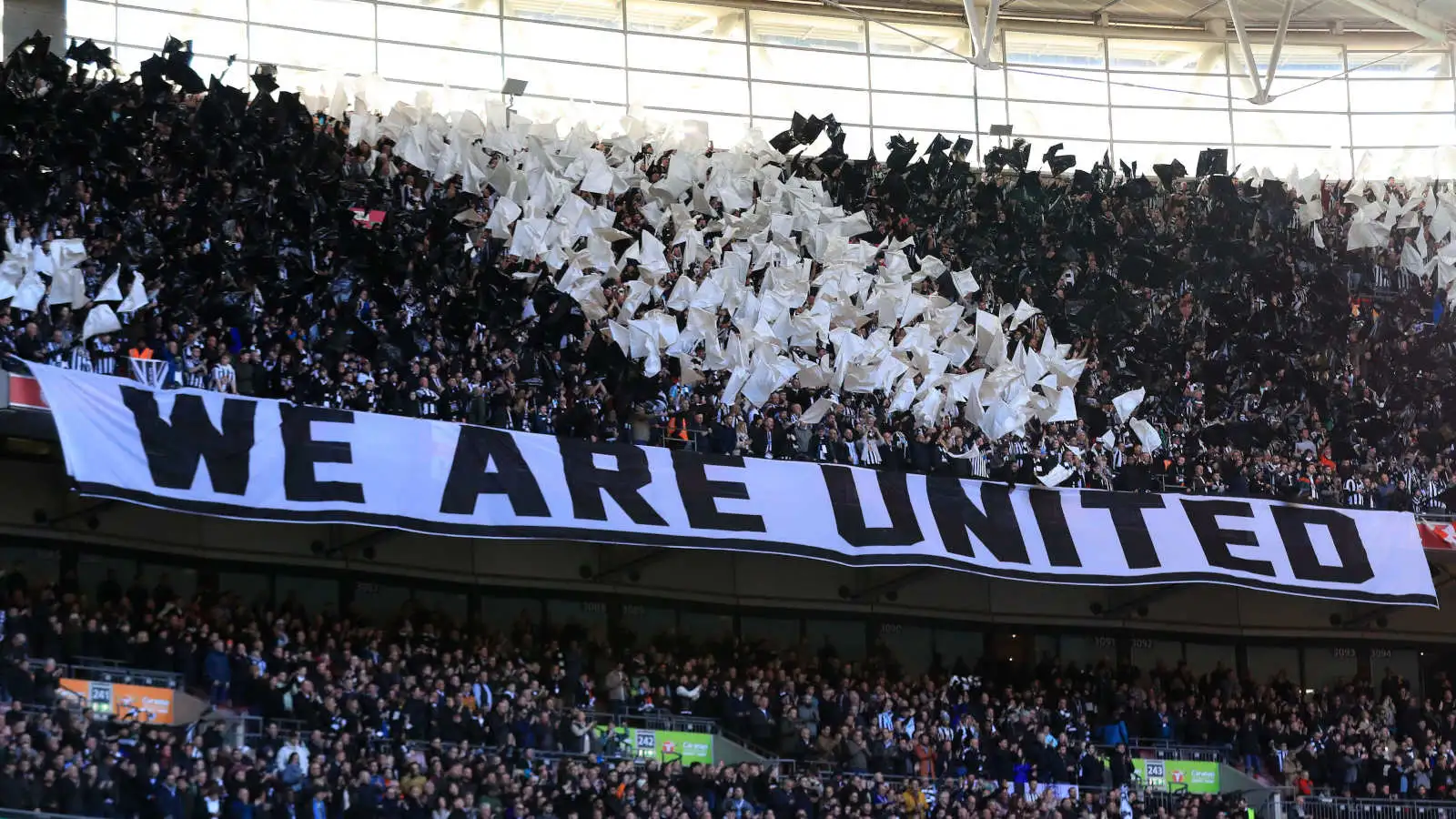 Newcastle United supporters at Wembley for the EFL Cup final
