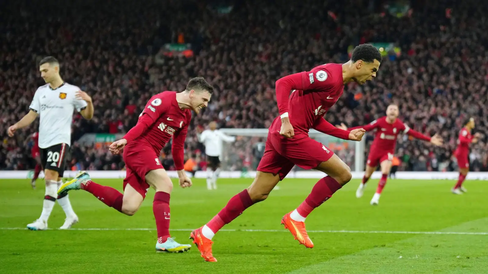 Liverpool forward Cody Gakpo celebrates his goal