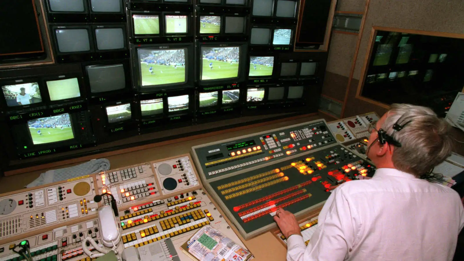 The BBC control room for Match of the Day