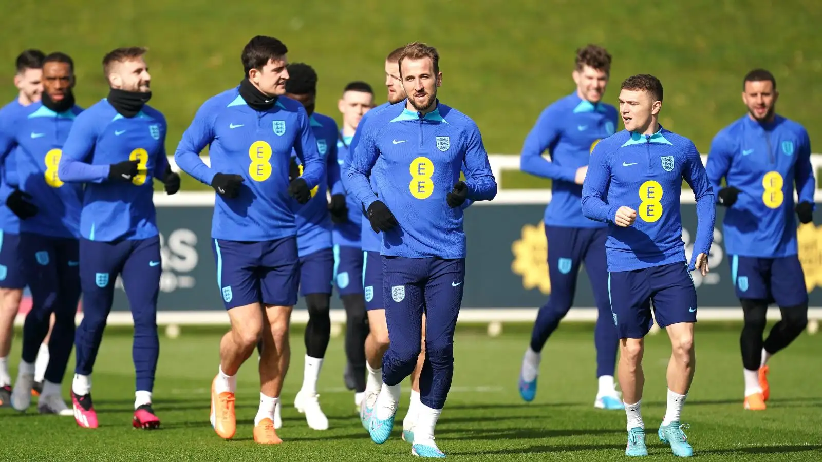 Harry Kane takes part in a training session