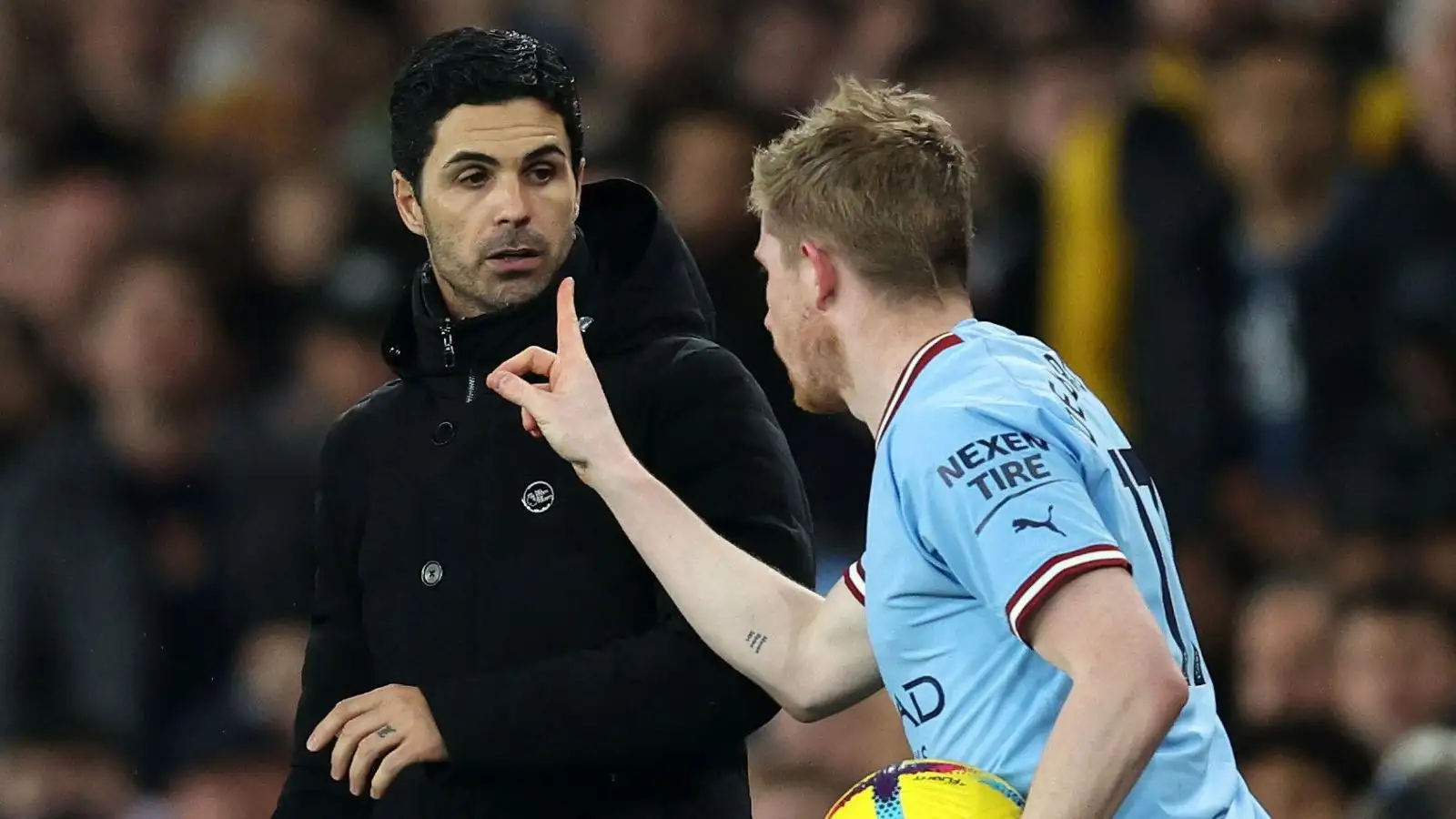 Arsenal manager Mikel Arteta and Kevin de Bruyne
