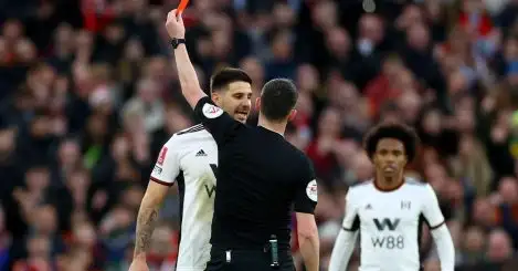 Mitrovic apologises to referee after ‘regretful’ sending off for Fulham against Man Utd