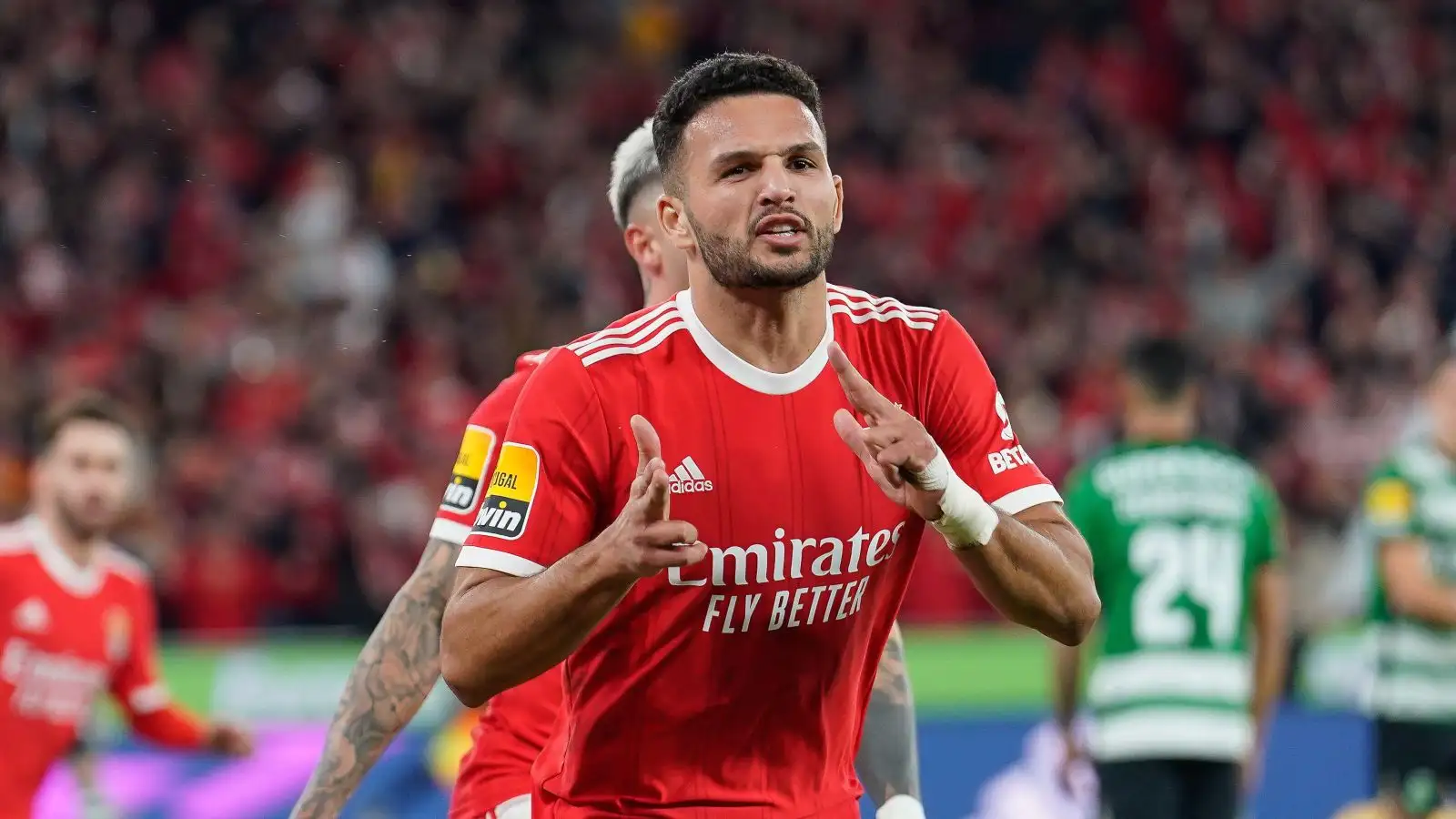 Reported Chelsea target Goncalo Ramos in action for current club Benfica