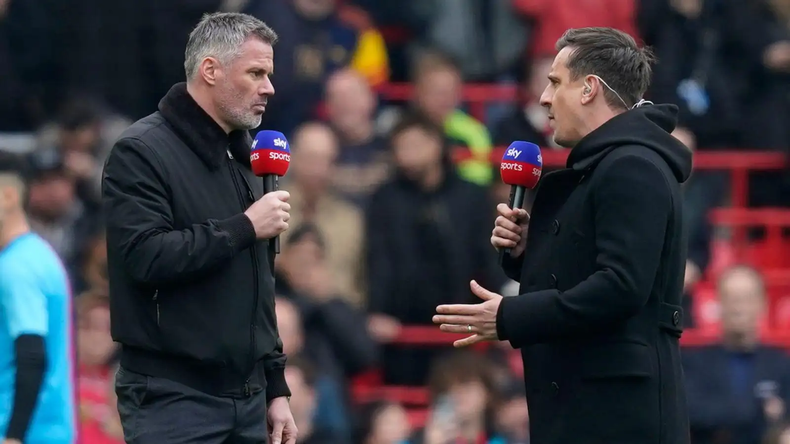 Gary Neville and also Jamie Carragher speak around Arsenal