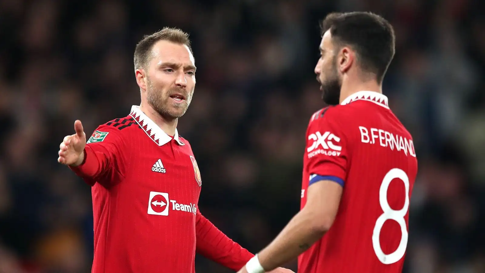 Manchester United duo Christian Eriksen and Bruno Fernandes