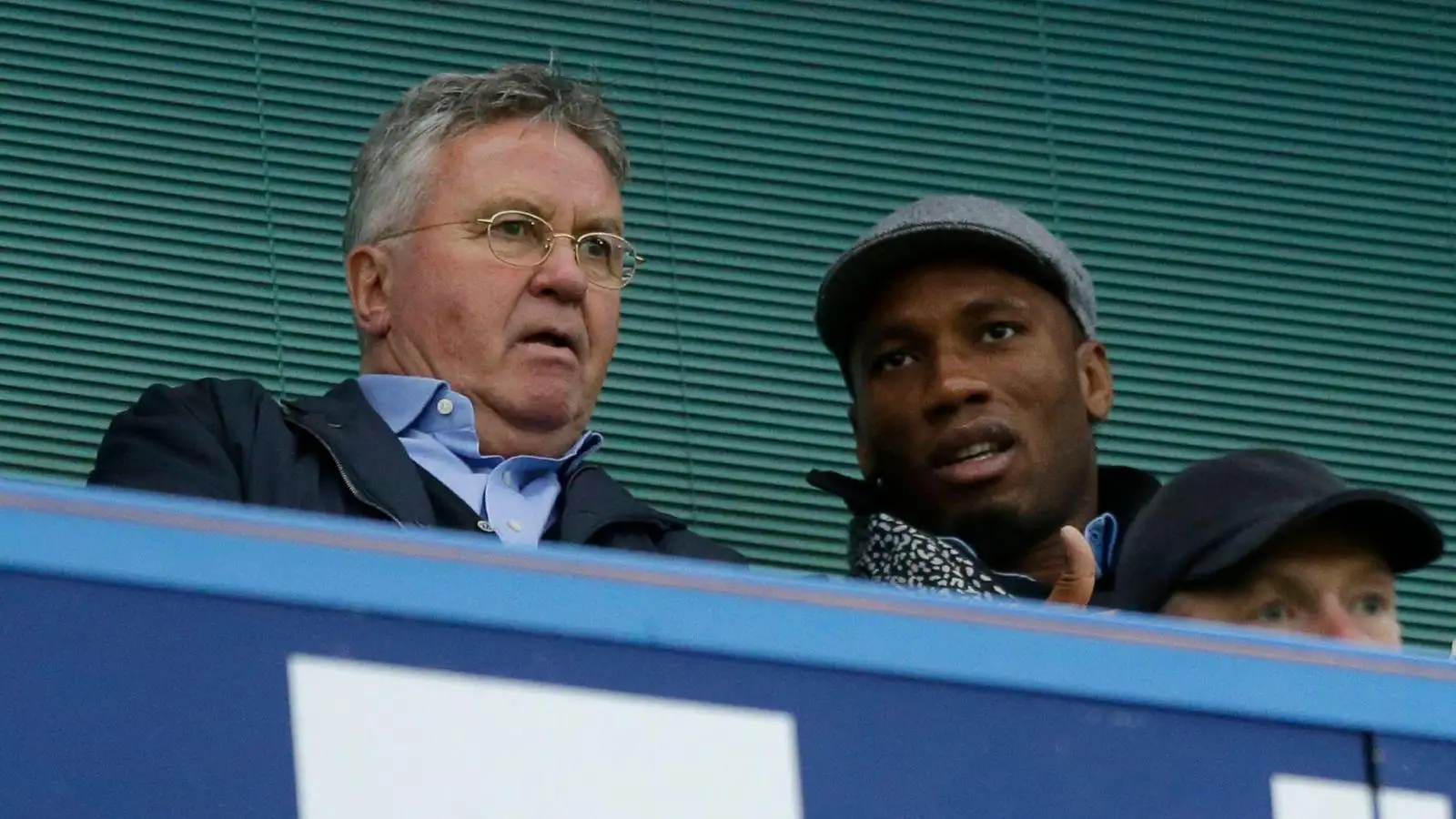 Chelsea legend Didier Drogba speaks to Gus Hiddink