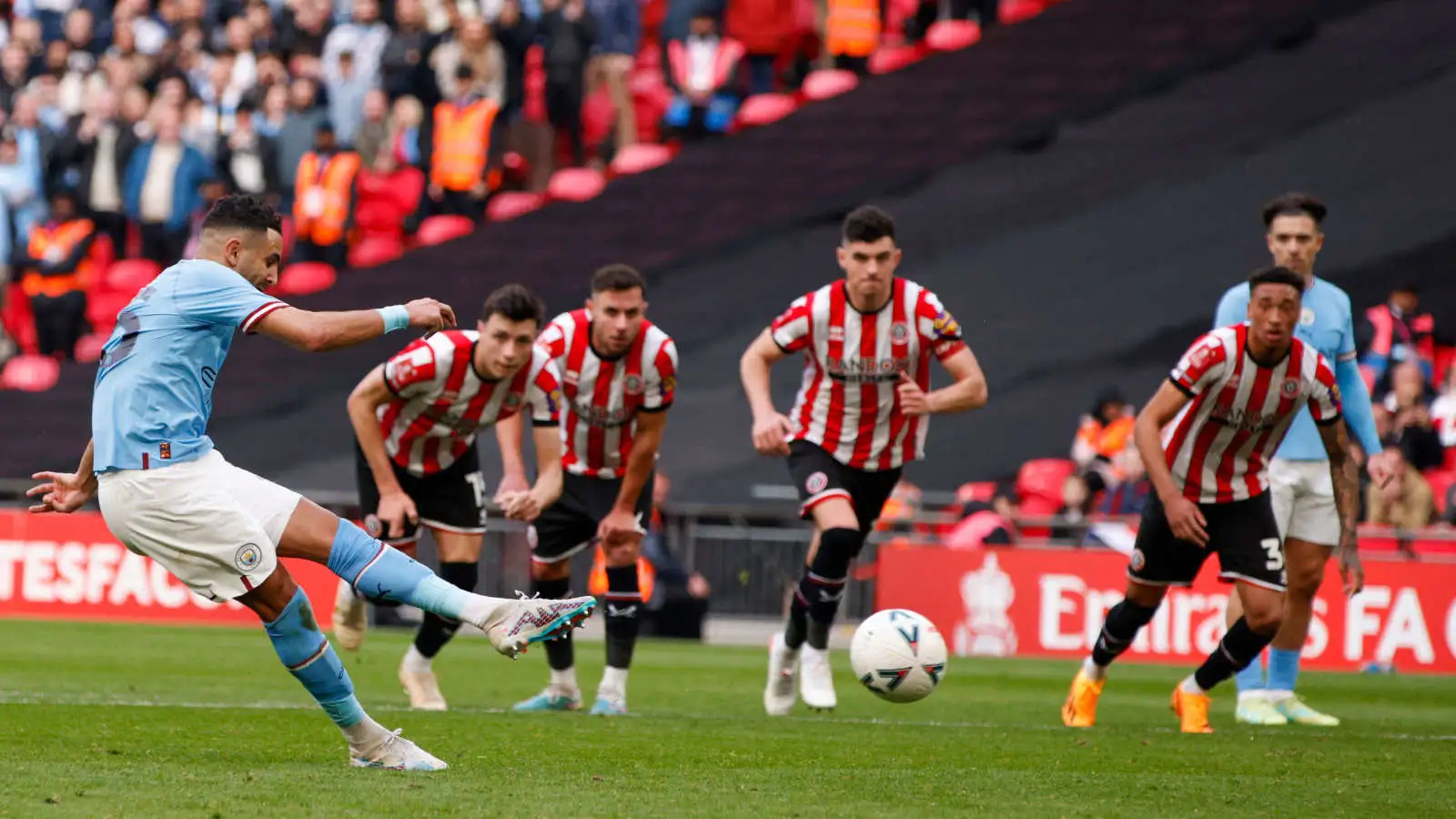 Mahrez hat-trick keeps Treble on the boil for relentless Manchester City against valiant Blades