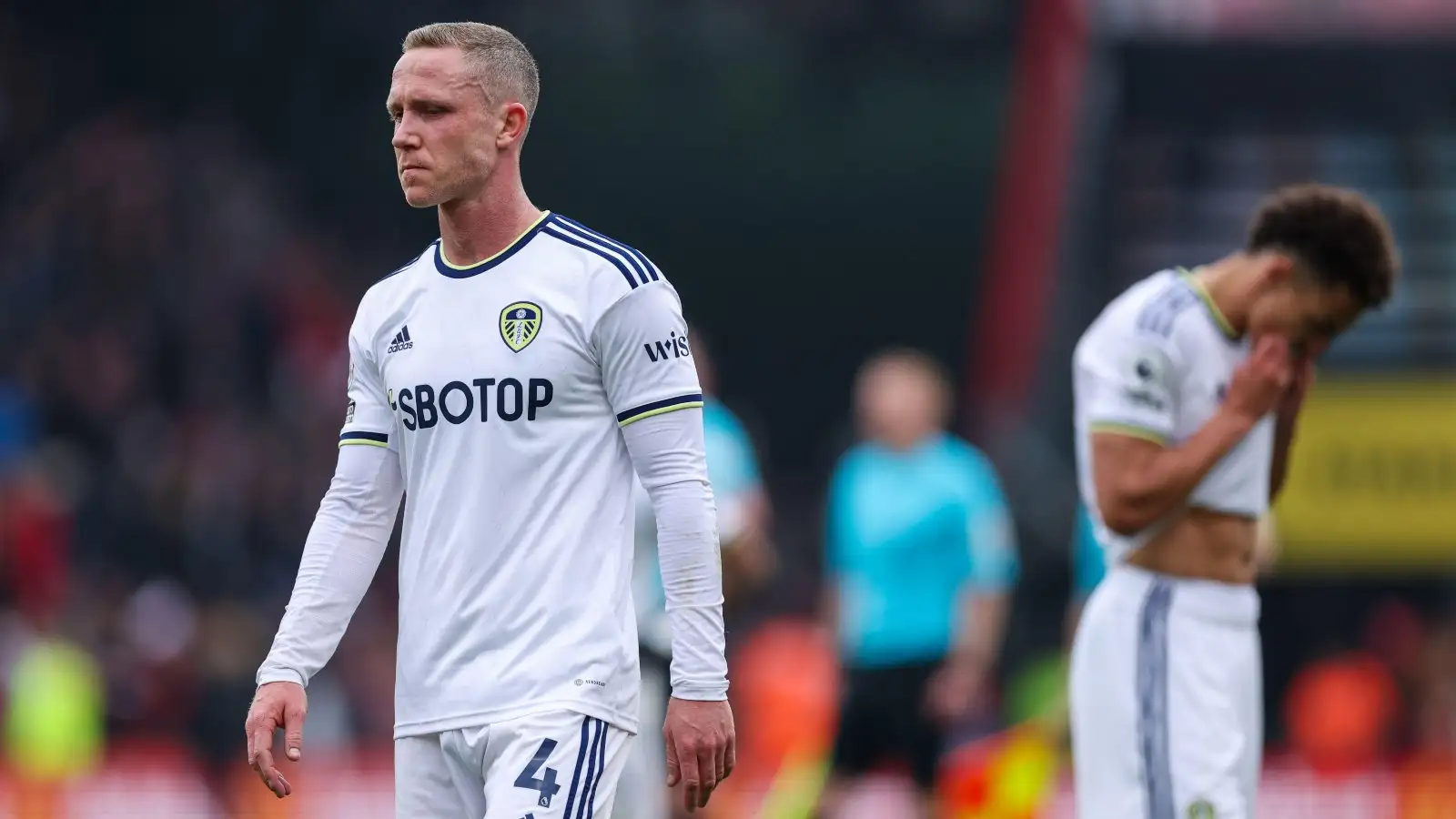 Leeds midfielder Adam Forshaw looks dejected