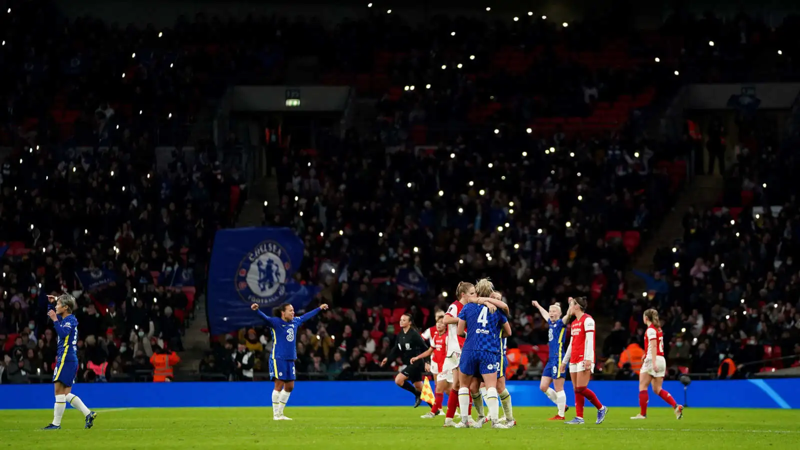 Chelsea celebrate winning the Women's FA Cup
