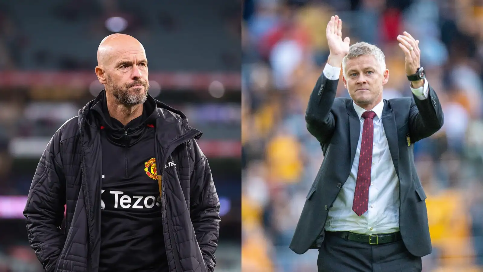 Ten Hag Solskjaer Man Utd collage