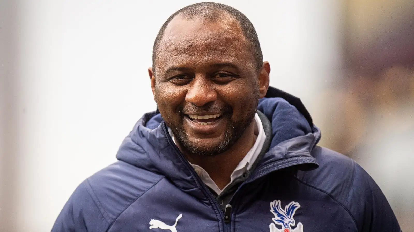 Patrick Vieira smiles after a match as Crystal Palace manager