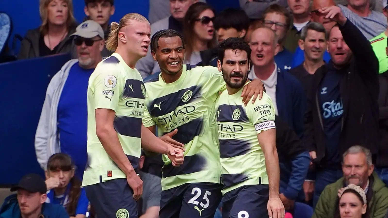 Everton 0-3 Man City - Ilkay Gundogan celebrates his goal