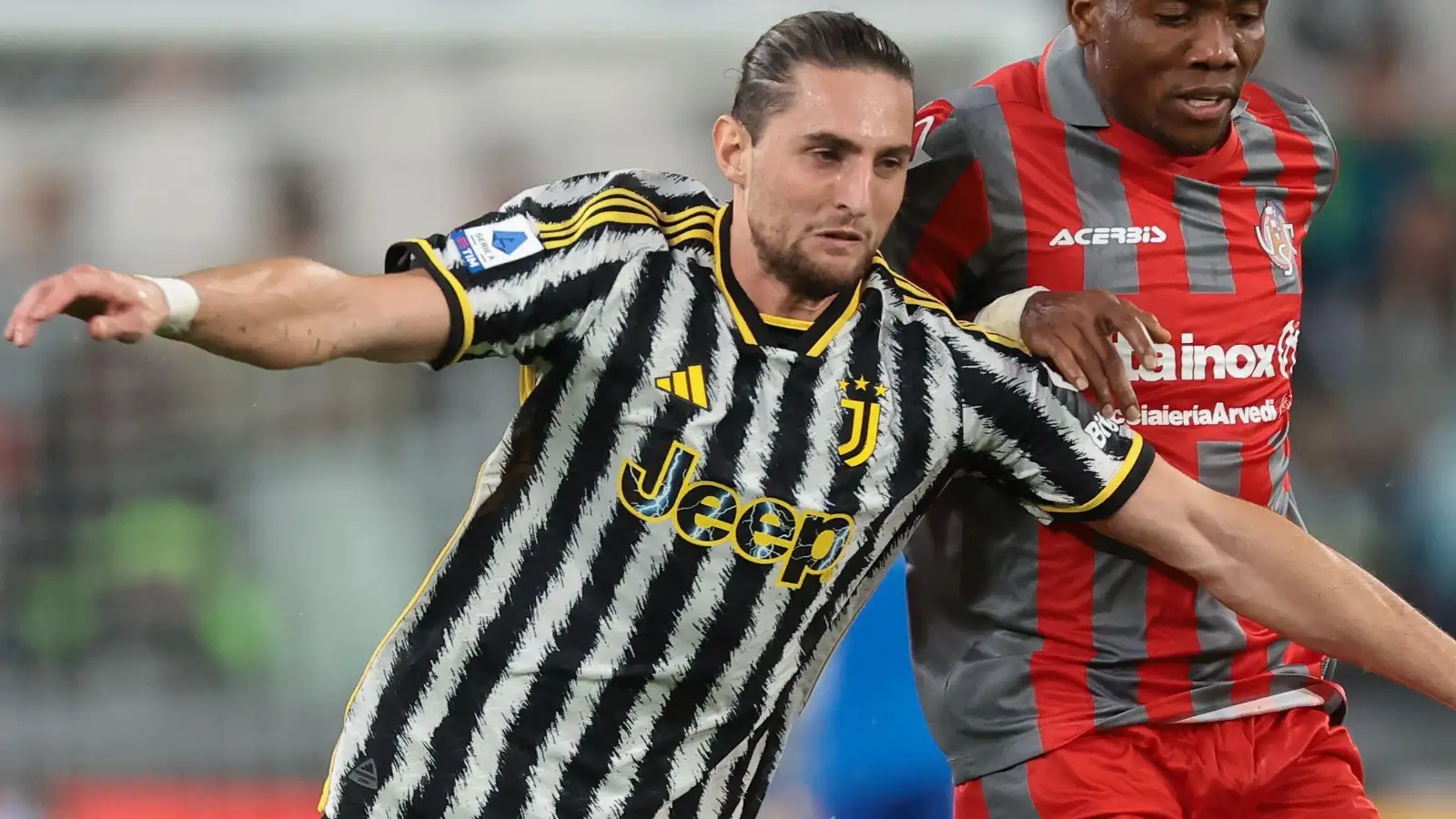 Adrien Rabiot in action for Juventus against Cremonese.