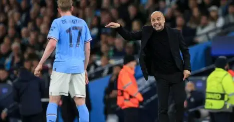 Huge Man City blow as Pep Guardiola confirms Kevin De Bruyne will be out for ‘three or four months’