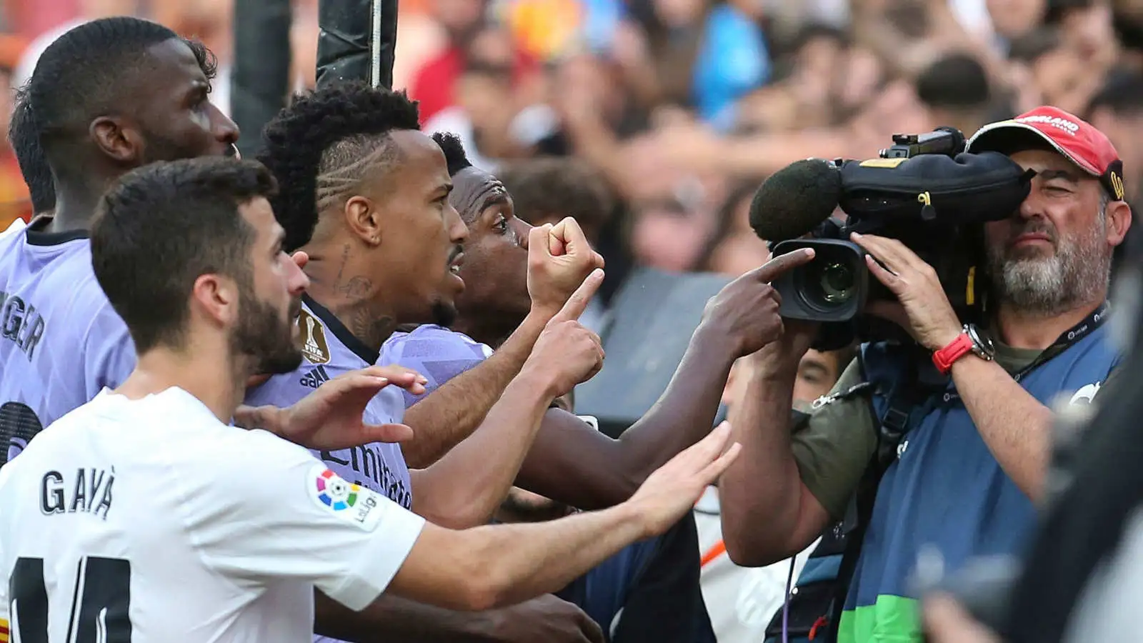 Vinicius Junior confronts Valencia fans during their La Liga match against Real Madrid