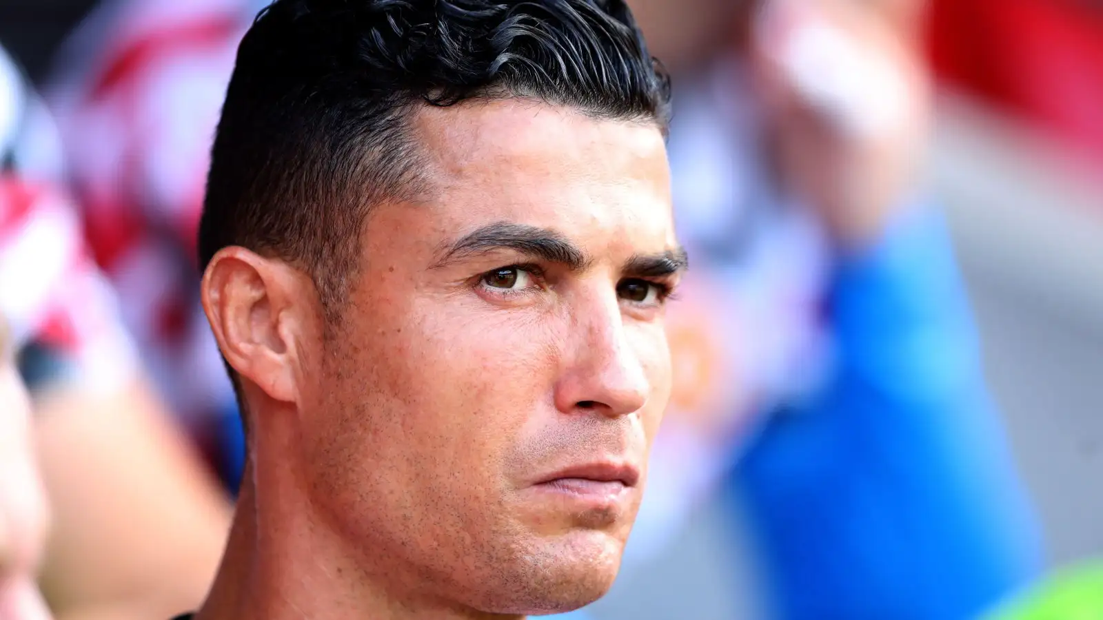 Former Man Utd striker Cristiano Ronaldo looks upset